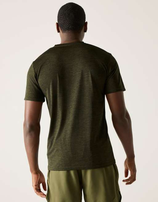 Regatta – Leichtes T-Shirt in meliertem, dunklem Khaki mit „Fingal“-Grafikprint, 2 von 4