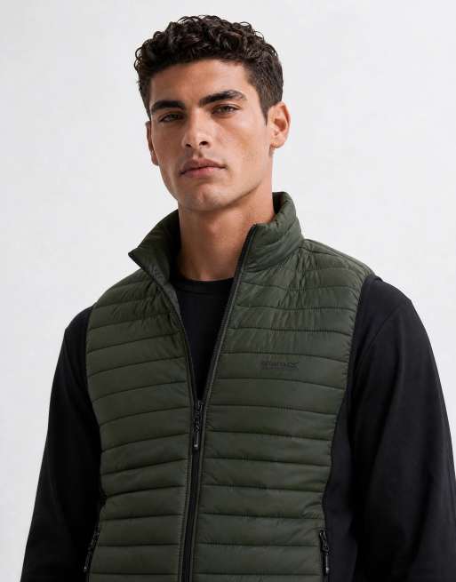 Regatta Lightweight andreson hybrid bodywarmer in dark khaki black, 8 of 10