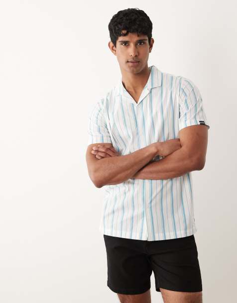 Regatta Lightweight hadlin short sleeve shirt in white nordic stripe