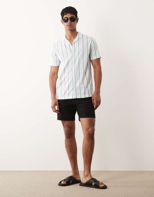 Regatta Lightweight hadlin short sleeve shirt in white nordic stripe, 2 of 5