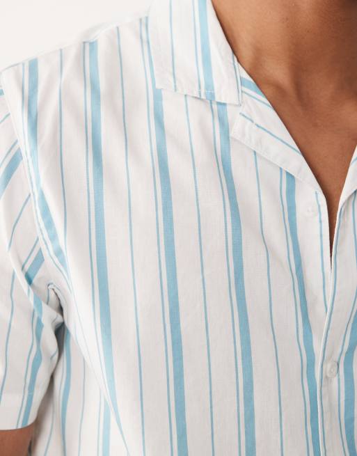 Regatta Lightweight hadlin short sleeve shirt in white nordic stripe, 5 of 5
