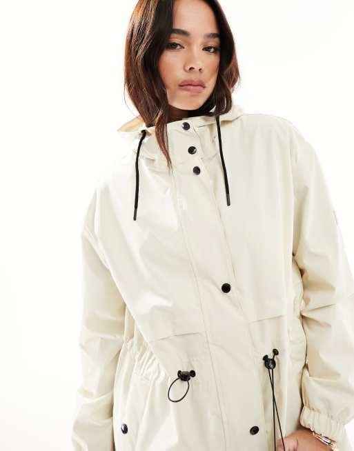 Regatta Nerenda longline waterproof jacket in light vanilla ASOS