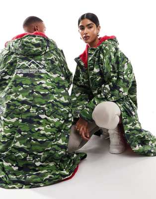 Peignoir adulte à imprimé camouflage-Vert L-XL