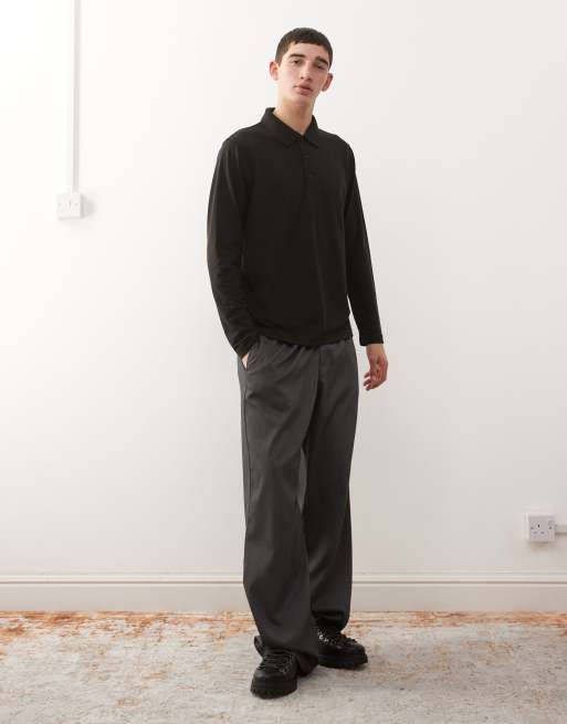 Regatta Pro 65/35 long sleeve polo top in black, 2 of 5