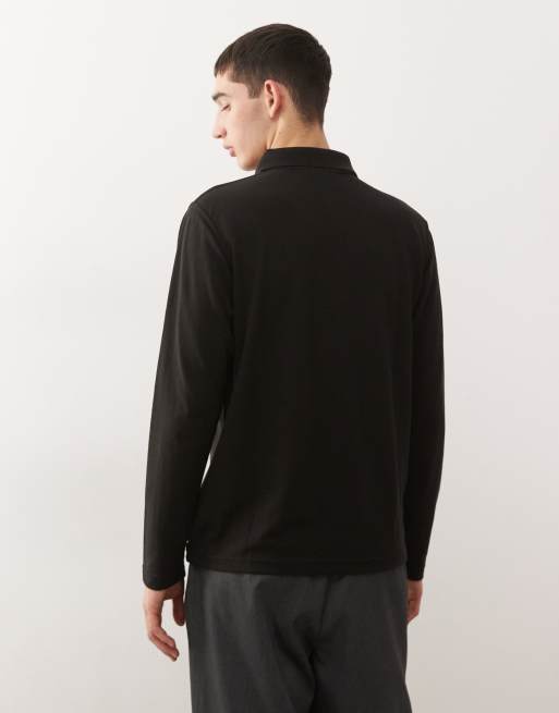 Regatta Pro 65/35 long sleeve polo top in black, 4 of 5