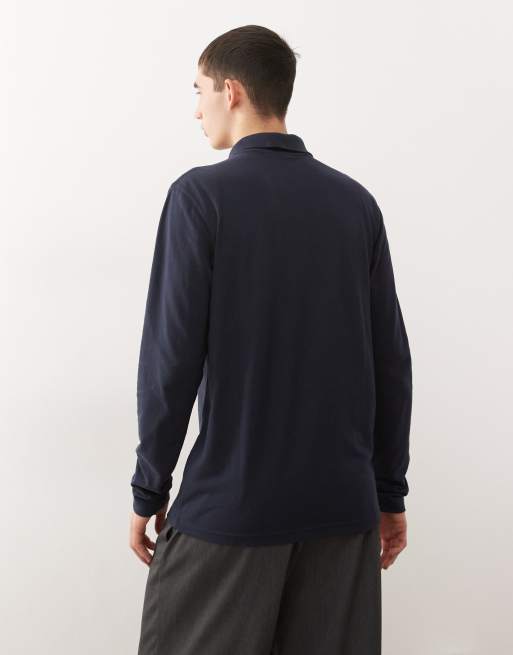 Regatta Pro 65/35 long sleeve polo top in blue, 3 of 5