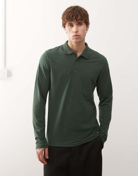Regatta Pro 65/35 long sleeve polo top in green - view 1
