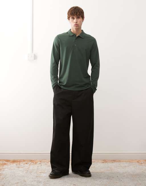 Regatta Pro 65/35 long sleeve polo top in green, 2 of 5