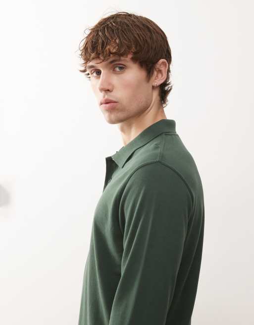 Regatta Pro 65/35 long sleeve polo top in green, 4 of 5