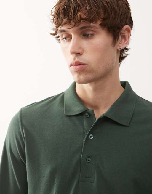 Regatta Pro 65/35 long sleeve polo top in green, 5 of 5