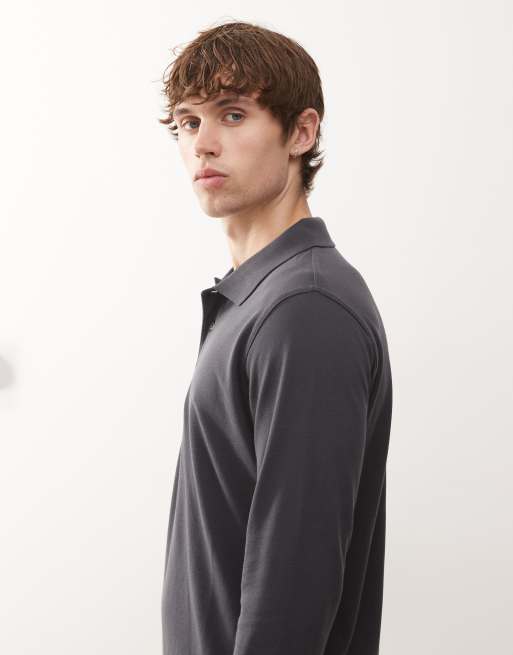 Regatta Pro 65/35 long sleeve polo top in grey, 4 of 5