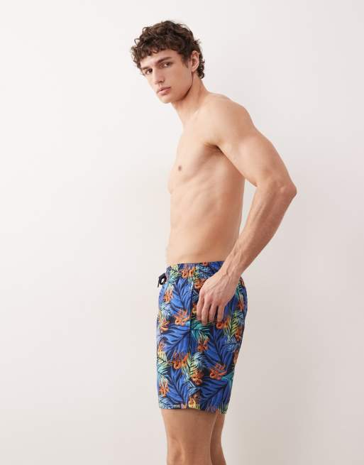 Regatta Quick-dry loras swim shorts in navy tropical leaf, 3 of 5