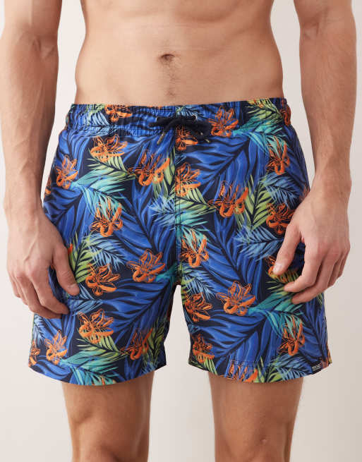 Regatta Quick-dry loras swim shorts in navy tropical leaf, 4 of 5