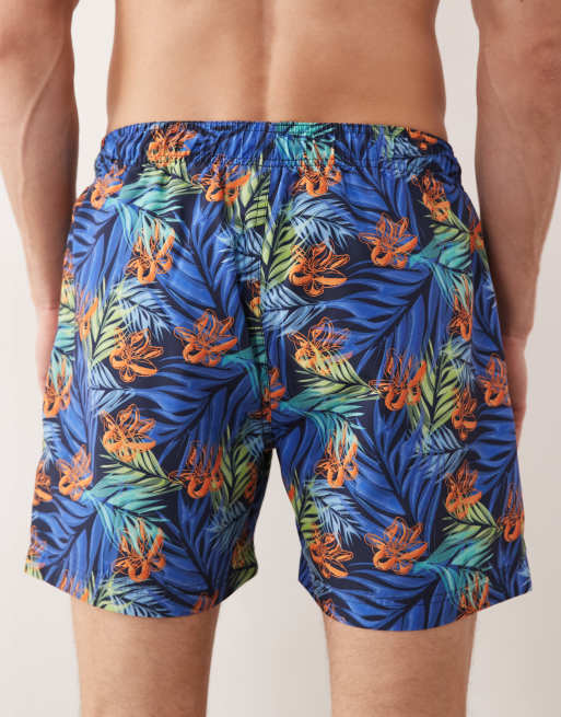 Regatta Quick-dry loras swim shorts in navy tropical leaf, 5 of 5