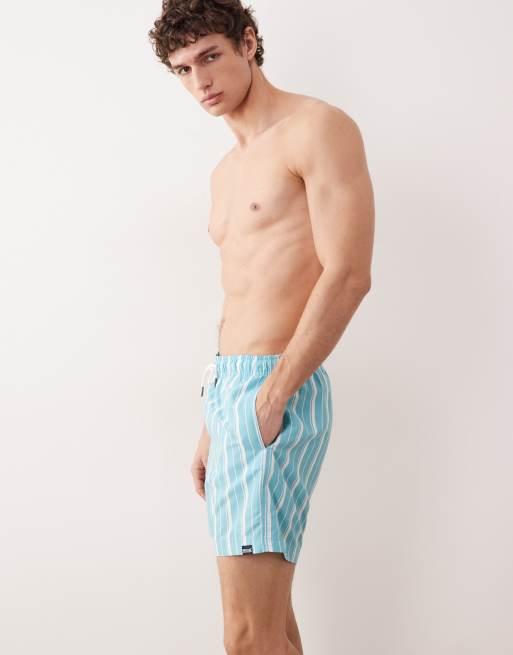 Regatta Quick-dry loras swim shorts in nordic blue white stripe, 3 of 5