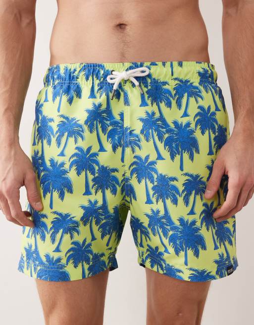 Regatta Quick-dry loras swim shorts in sharp green sonic blue palm, 4 of 5