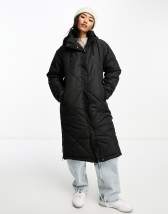 ASOS DESIGN nylon parka with fur hood in navy