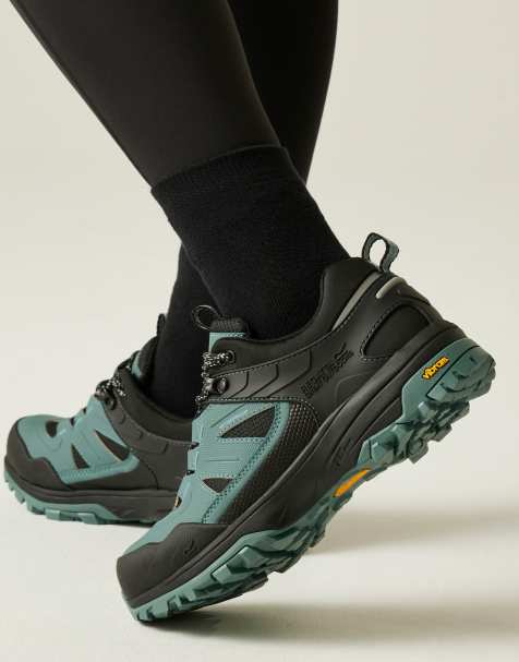 Regatta Regen waterproof low vibram walking boots in green - view 1