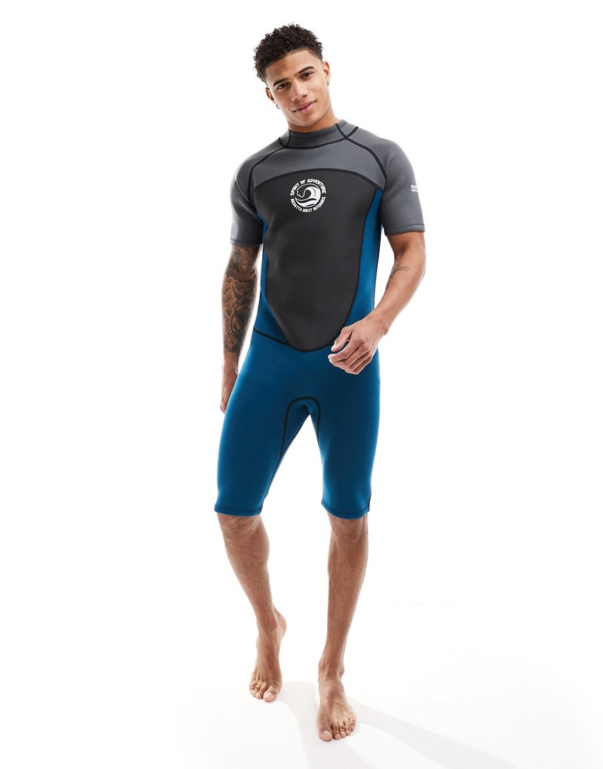 Regatta shorty wetsuit in grey moroccan blue