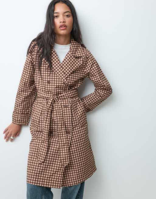 Regatta Sofia trench waterproof coat in potting soil check, 2 of 5