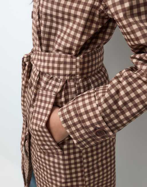 Regatta Sofia trench waterproof coat in potting soil check, 3 of 5