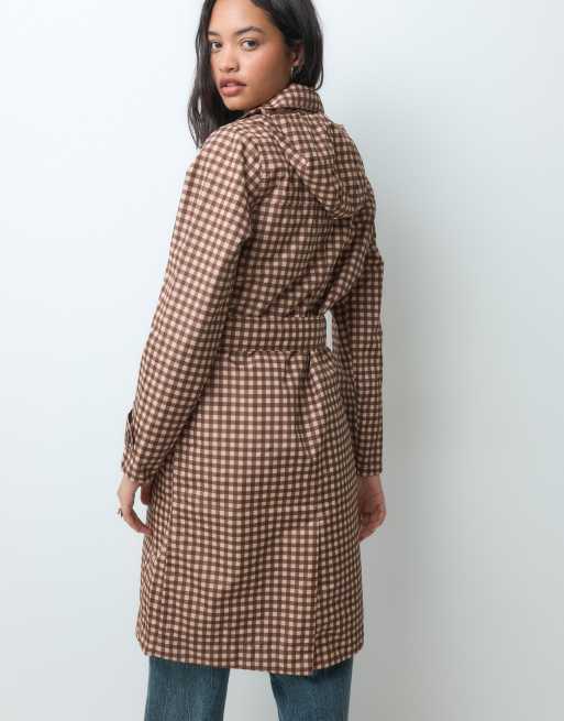 Regatta Sofia trench waterproof coat in potting soil check, 5 of 5