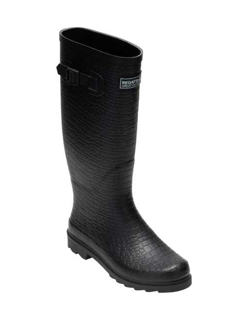 Regatta stivali da pioggia impermeabili Fairweather III neri effetto rettile, 4 di 7