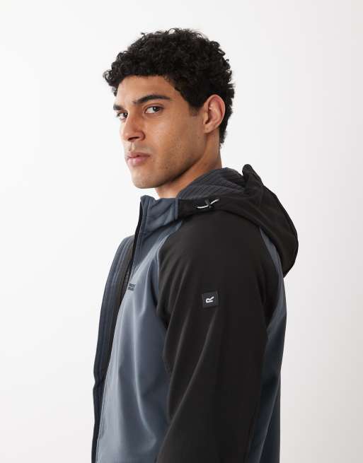 Regatta Stretch arec iii softshell jacket in dark storm black, 4 of 5