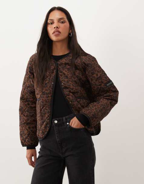 Regatta Swing maia quilted jacket in dark textured leopard - view 1
