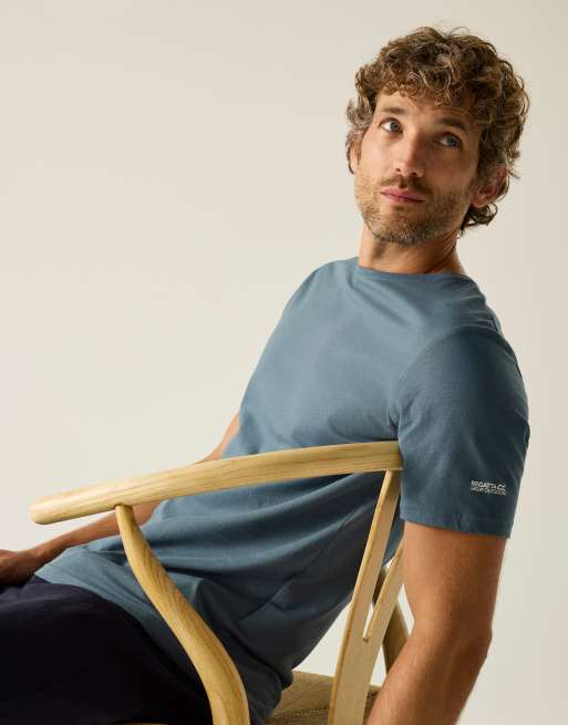 Regatta - Tait - T-shirt de sport léger en coton Coolweave - Bleu de Chine, 4 de 4