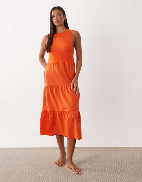 Regatta Tarise tiered midi dress in tangerine tango - view 1