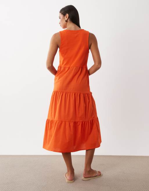 Regatta Tarise tiered midi dress in tangerine tango, 4 of 4