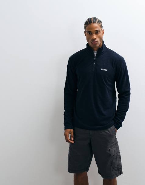 Regatta - Thompson - Pile leggero blu navy mélange con zip corta - view 1