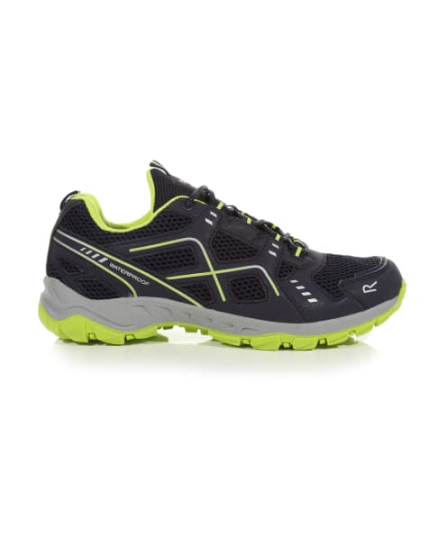 Regatta Vendeavour waterproof walking shoes in navy lime punch - view 1