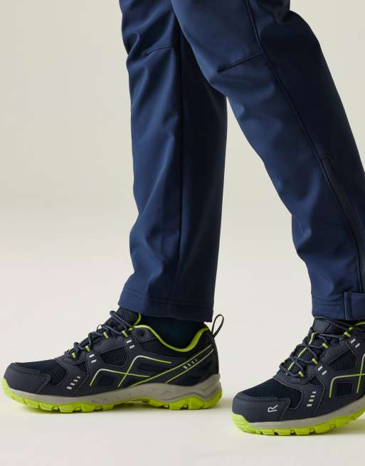 Regatta Vendeavour waterproof walking shoes in navy lime punch, 3 of 4