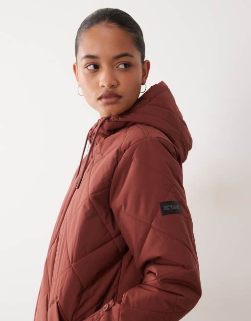 Regatta veste matelassée à capuche elryse rouge brique cerise foncé, 2 de 4