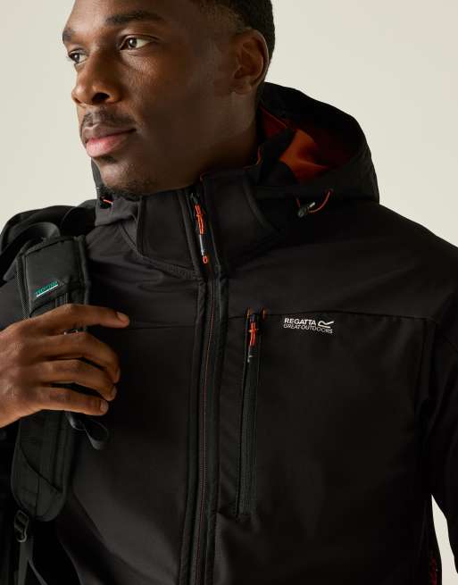 Regatta – Wasserfeste Softshell-Jacke in Schwarz und Ziegelrot, 4 von 4