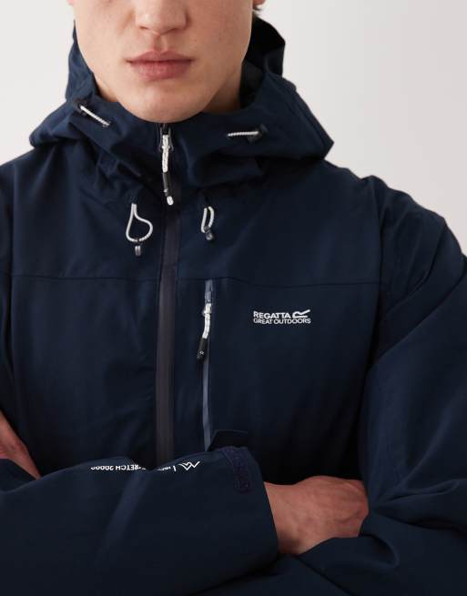 Regatta - Waterbestendig ademend Birchdale II jack met capuchon in marineblauw, 5 van 5