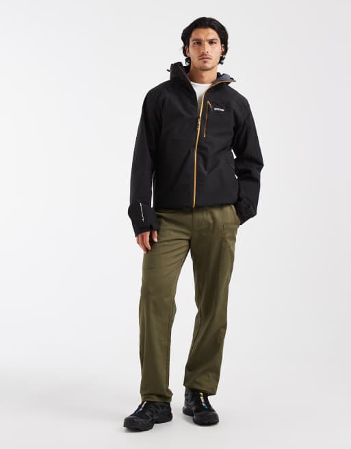 Regatta Waterproof breathable birchdale ii hooded jacket in black wood brown, 3 of 5