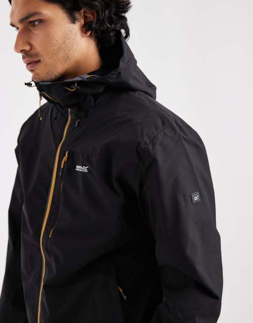 Regatta Waterproof breathable birchdale ii hooded jacket in black wood brown, 4 of 5