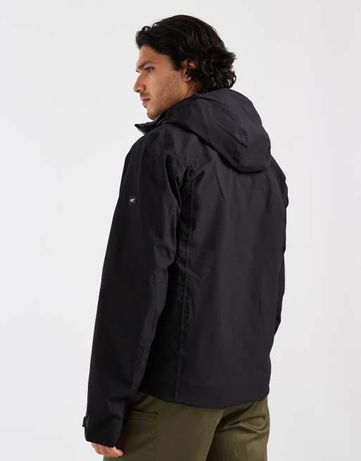 Regatta Waterproof breathable birchdale ii hooded jacket in black wood brown, 5 of 5