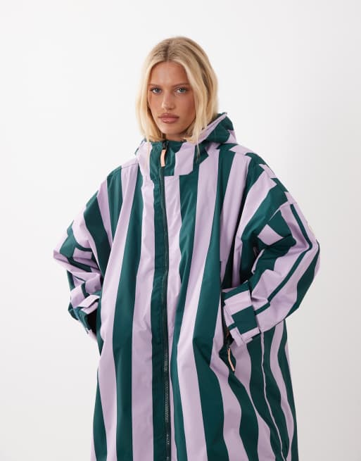 Regatta Waterproof cath kidson changing robe in lilac & green candy stripe, 2 of 4