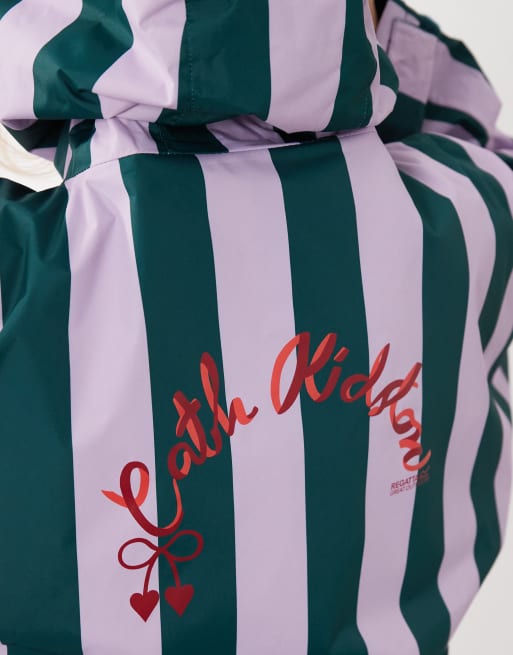 Regatta Waterproof cath kidson changing robe in lilac & green candy stripe, 3 of 4