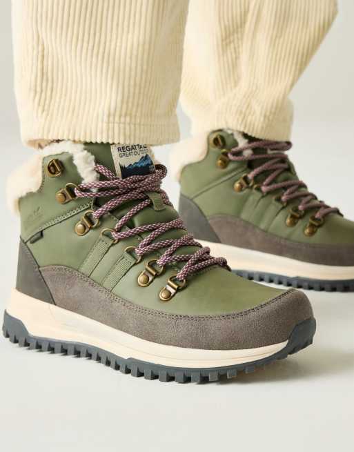 Regatta Waterproof elbourne boots in dark khaki fig, 2 of 7