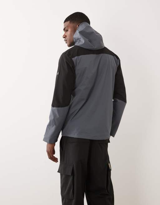 Regatta Waterproof freesdale hooded jacket in storm grey black, 5 of 5