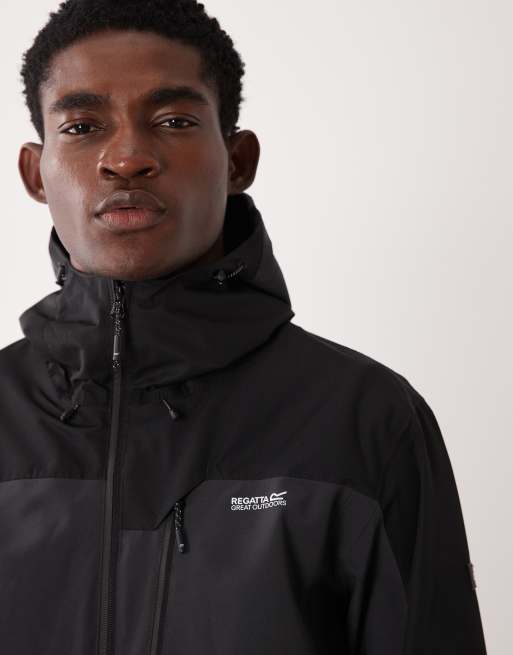 Regatta Waterproof highton iv stretch jacket in ash black, 3 of 5