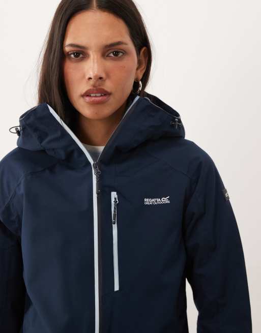 Regatta Waterproof hooded birchdale ii shell jacket in navy skyway, 4 of 4