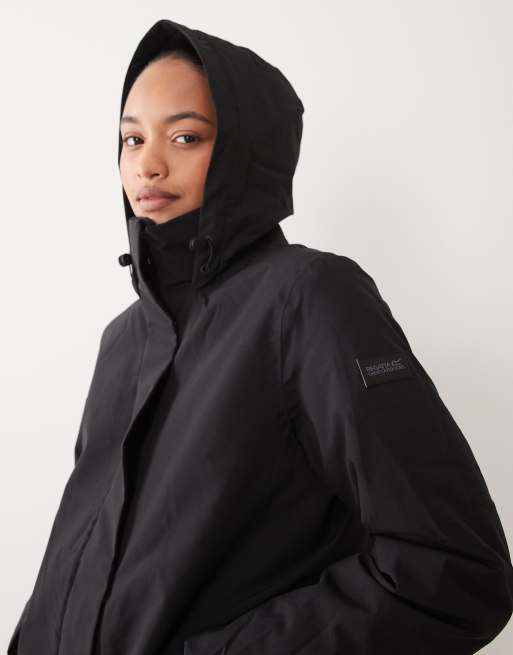 Regatta Waterproof hooded janna insulated jacket in black, 2 of 4