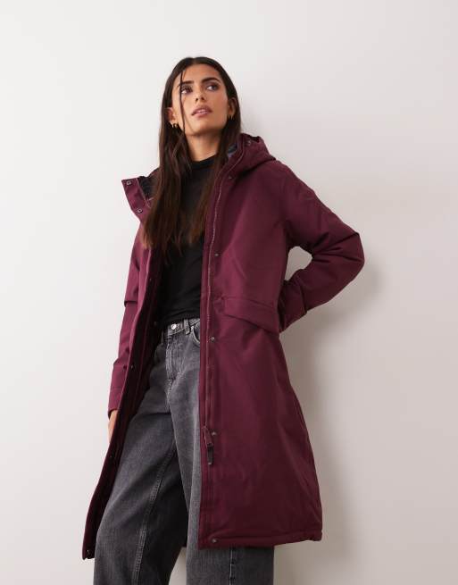 Regatta Waterproof hooded ramona insulated jacket in fig black zebra, 2 of 4