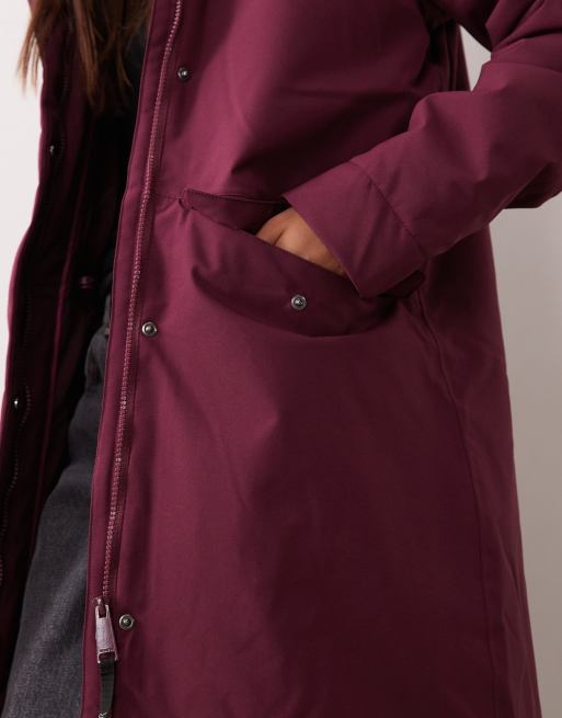 Regatta Waterproof hooded ramona insulated jacket in fig black zebra, 3 of 4